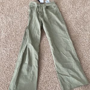 Stradivarius 90s Dad Jeans Olive SIZE 8 LONG